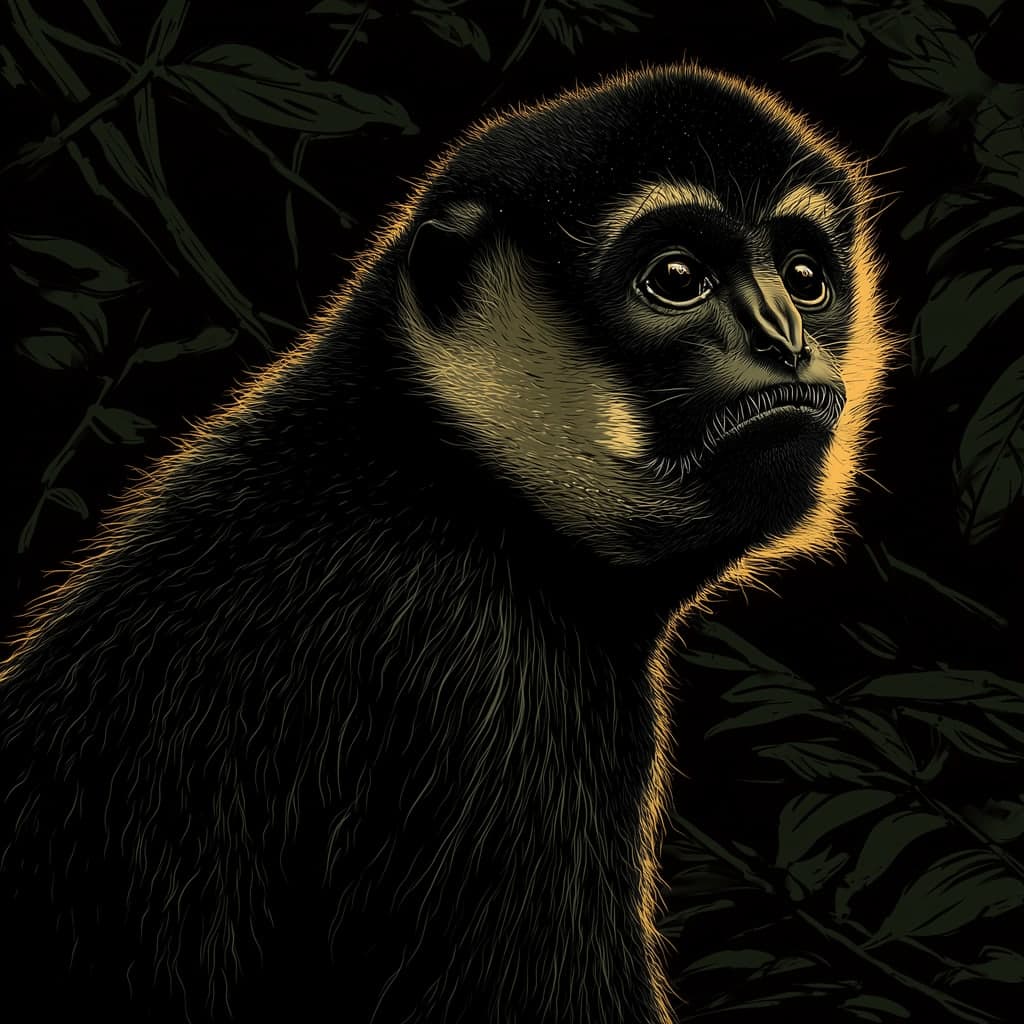 Gibbon à favoris blancs