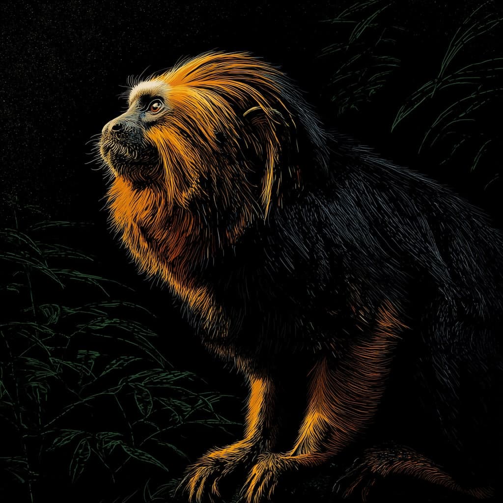Tamarin lion à tête dorée